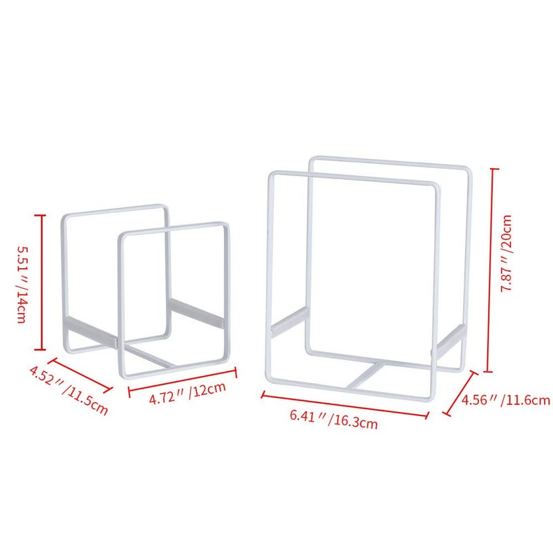 ORZ Organizer for Cabinet, Set of 2 Plate Holders Metal Plate Storage Rack for Counter-top and Cupboard - Image 4